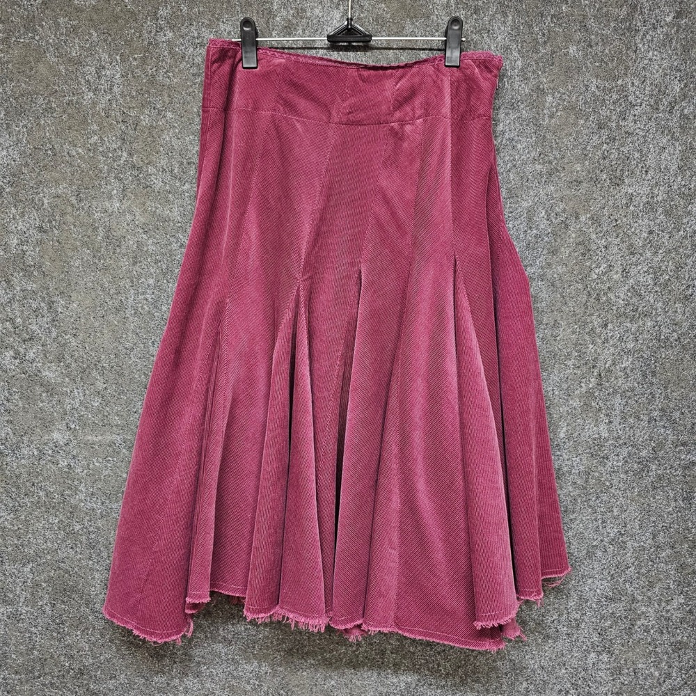 Vintage Free People Gored Panel Corduroy Skirt, Cotton, Mauve, Size 4